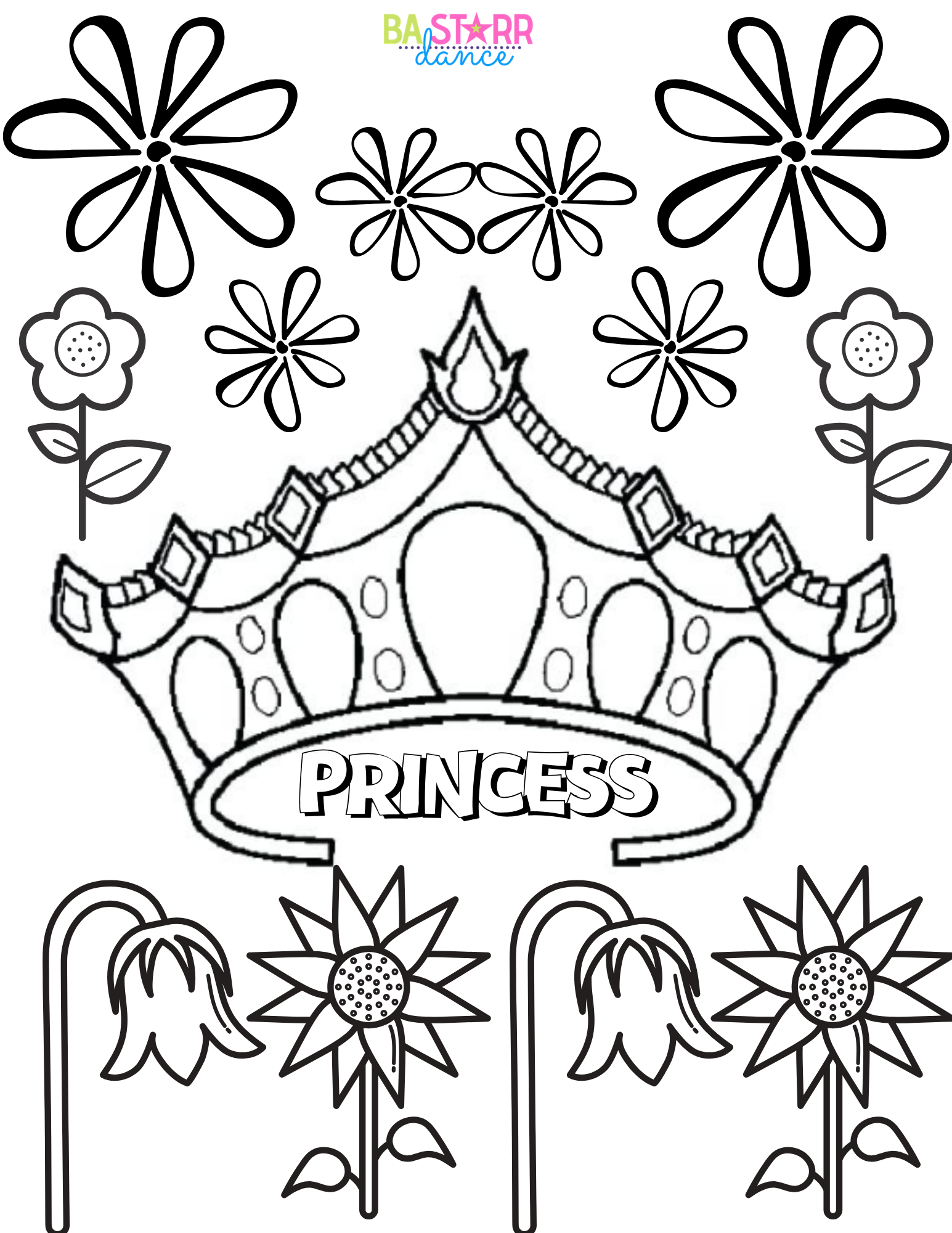 Free princess crown coloring sheets