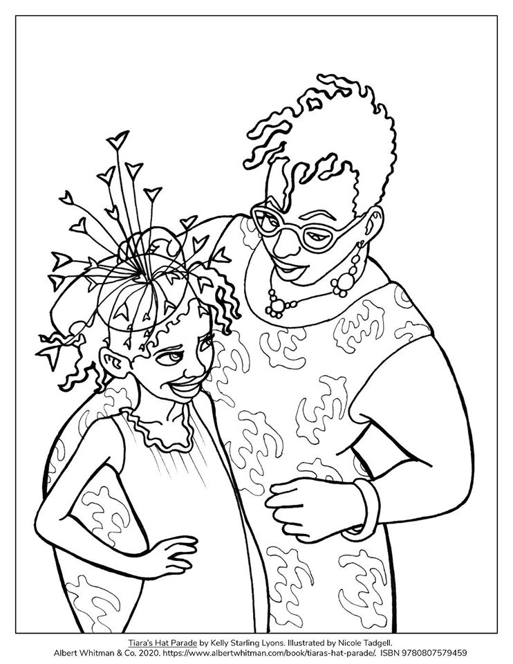 Tiara her mom coloring page