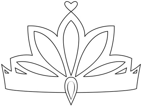 Princess tiara coloring page free printable coloring pages