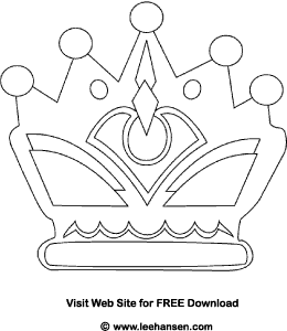 Fancy crown coloring sheet