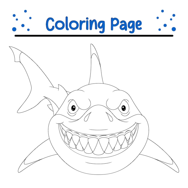 Premium vector vector cute shark coloring for children sea animal coloring book