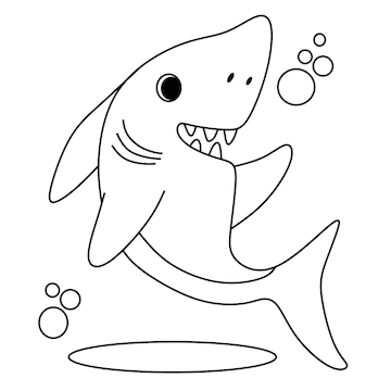 Premium vector coloring page alphabets animal cartoon shark