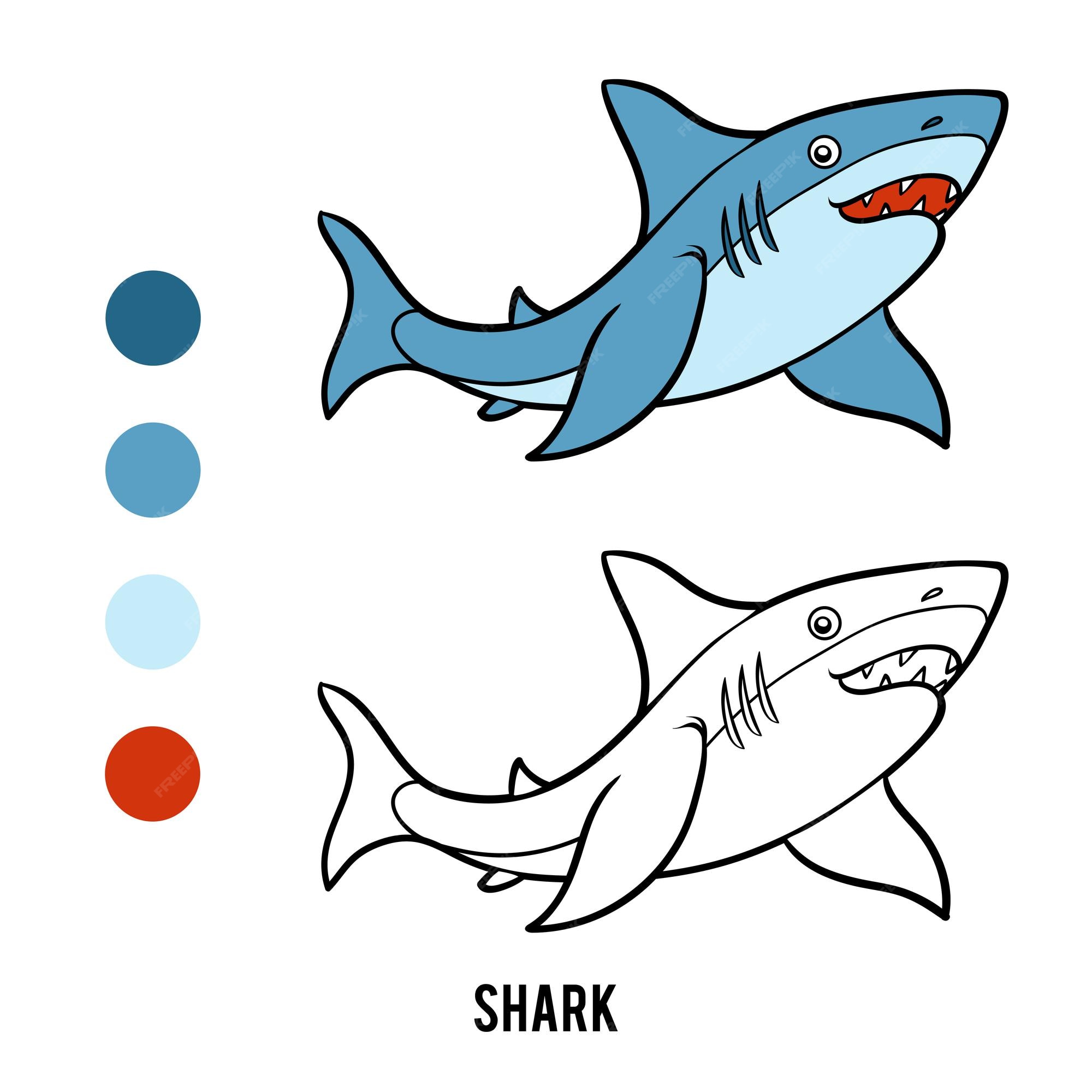 Premium vector coloring book for children cartoon animal shark