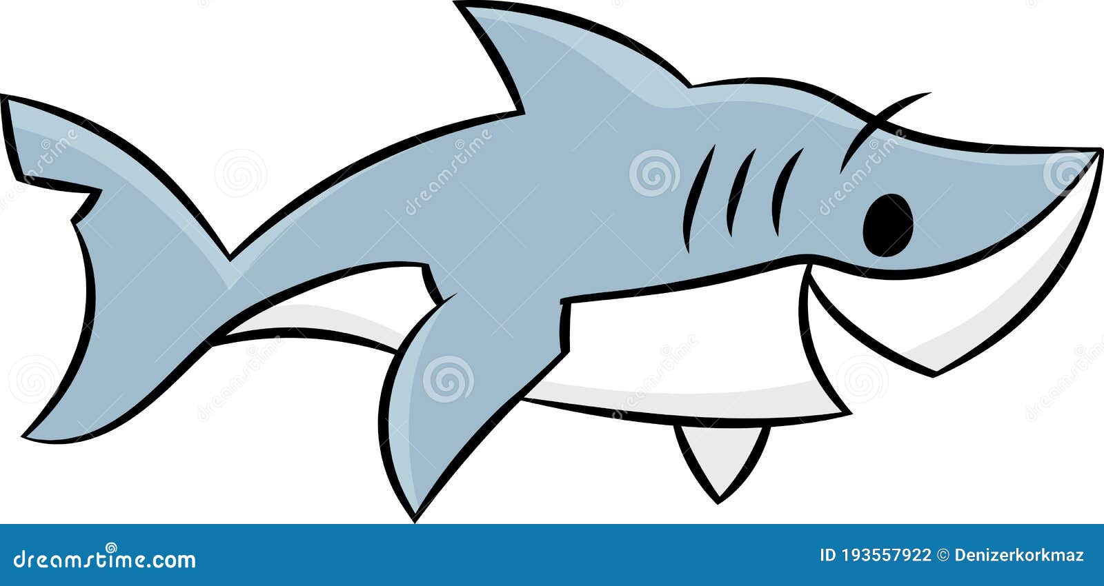 Cartoon shark swimming underwater vector illustration for children stock vector