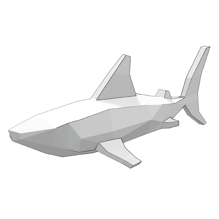 Shark low poly d papercraft free printable papercraft templates