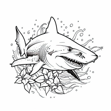 Shark coloring pages stock photos and images