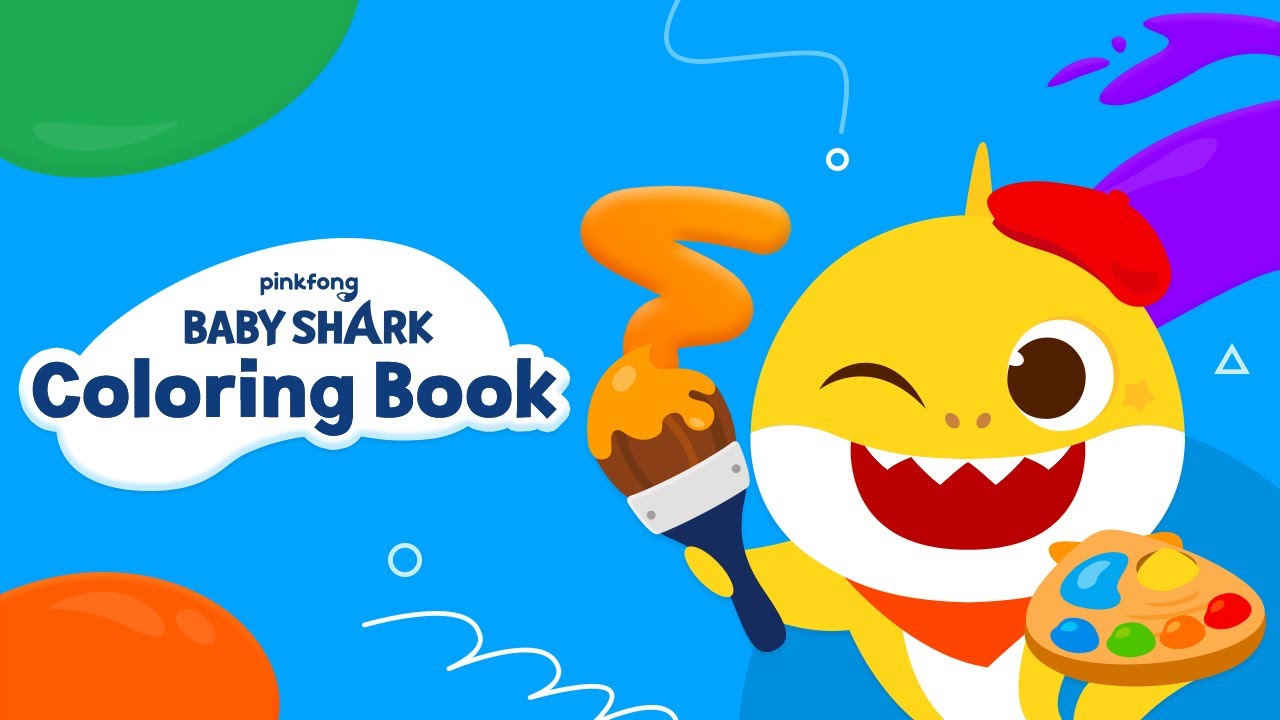 New features baby shark coloring book