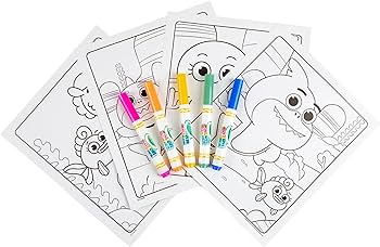 Crayola baby shark color wonder pages mess free coloring for toddlers kids holiday gift stocking stuffer travel activities everything else