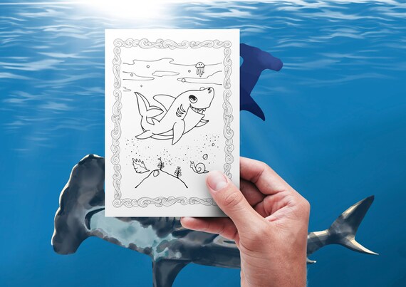 Pãginas para colorear de tiburones para niãos y niãas pãginas imprimibles libro para colorear digital cool sharks