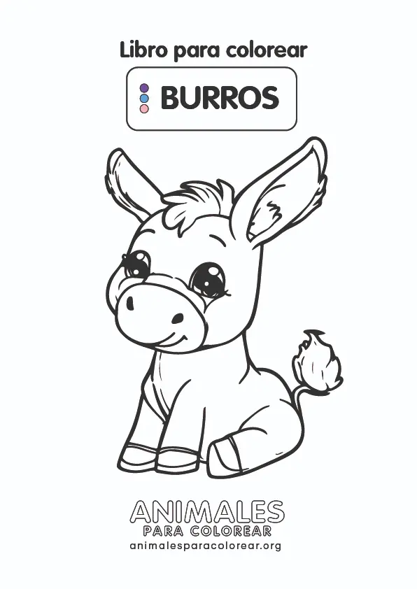 Burros para colorear descarga e imprime gratis