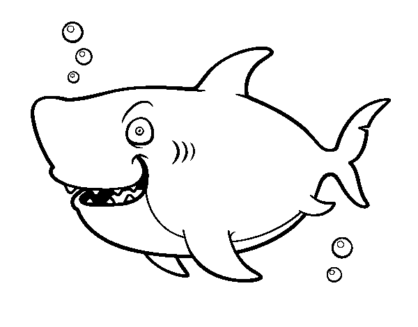 Dibujo de tiburãn ballena para colorear