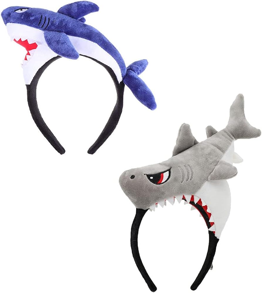 Packove pcs shark headband bulk childrens animal headbands shark costume hat animal cosplay headwear for party cosplay toys games