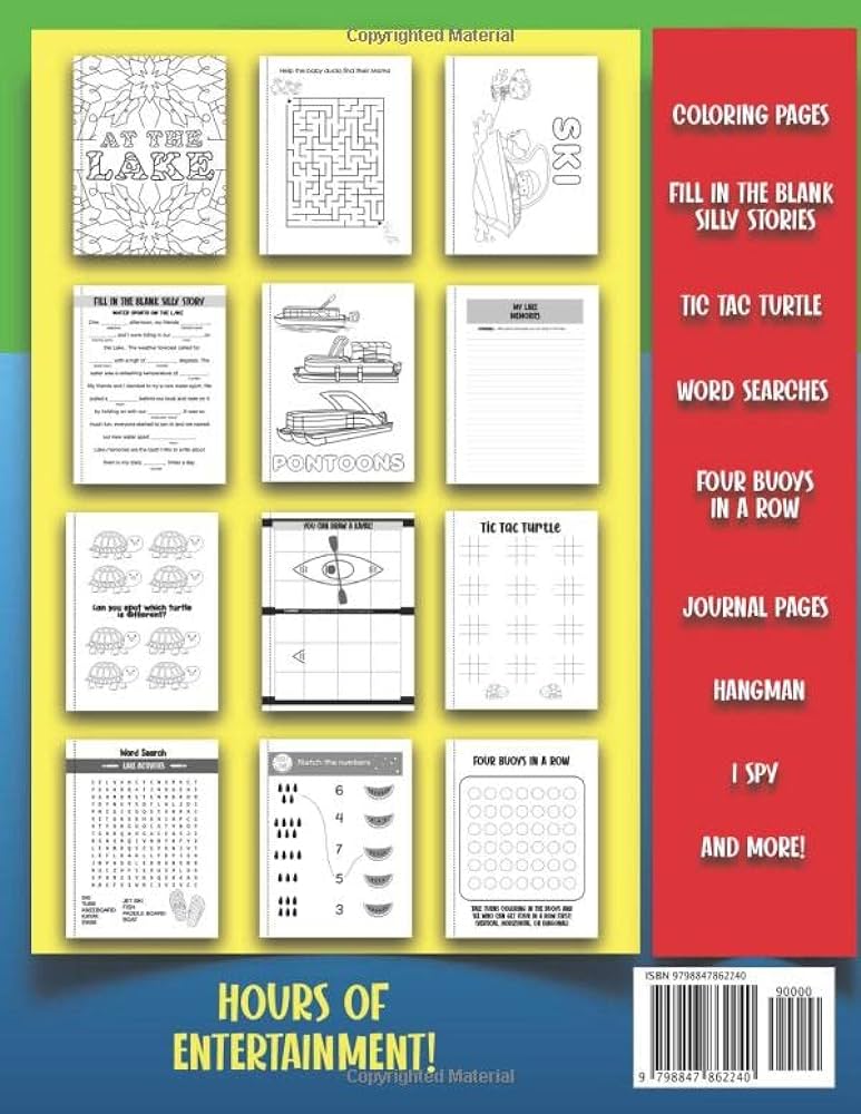 At the lake giant book of fun coloring pages activity pages journal pages games word searches i spy you can draw drawing prompts connect