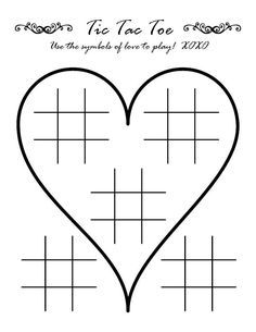 Tic tac toe wedding activity page