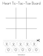 Valentines day tic tac toe coloring page