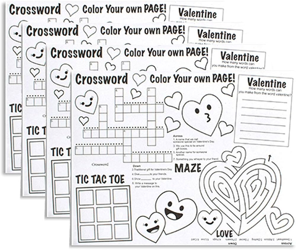 Valentes day activity mats