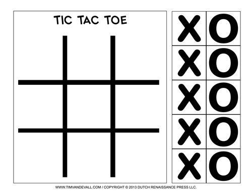 Tic tac toe printable â tims printables