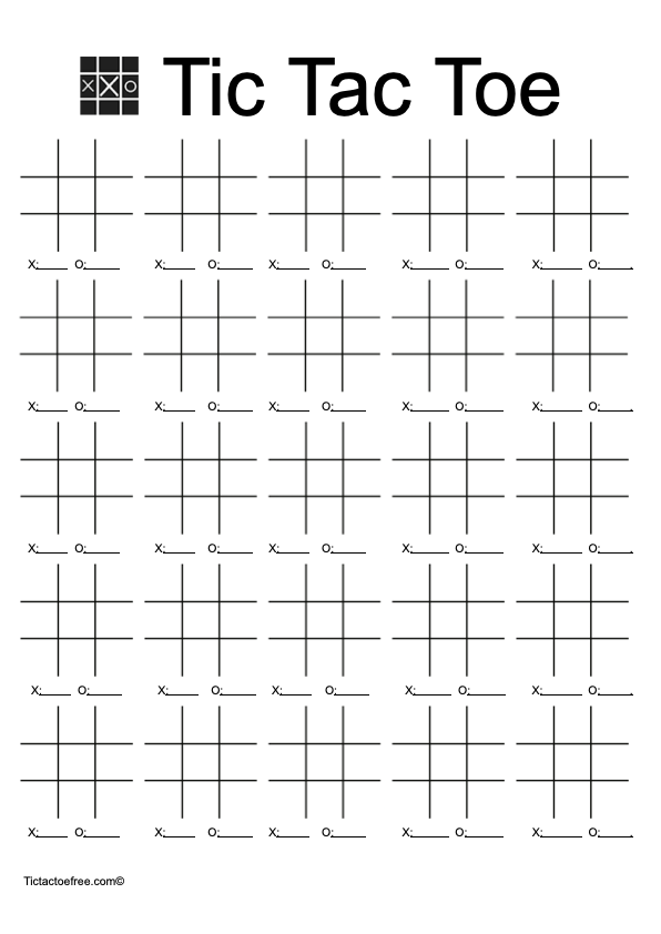 Printable tic tac toe sheets download free boards to play