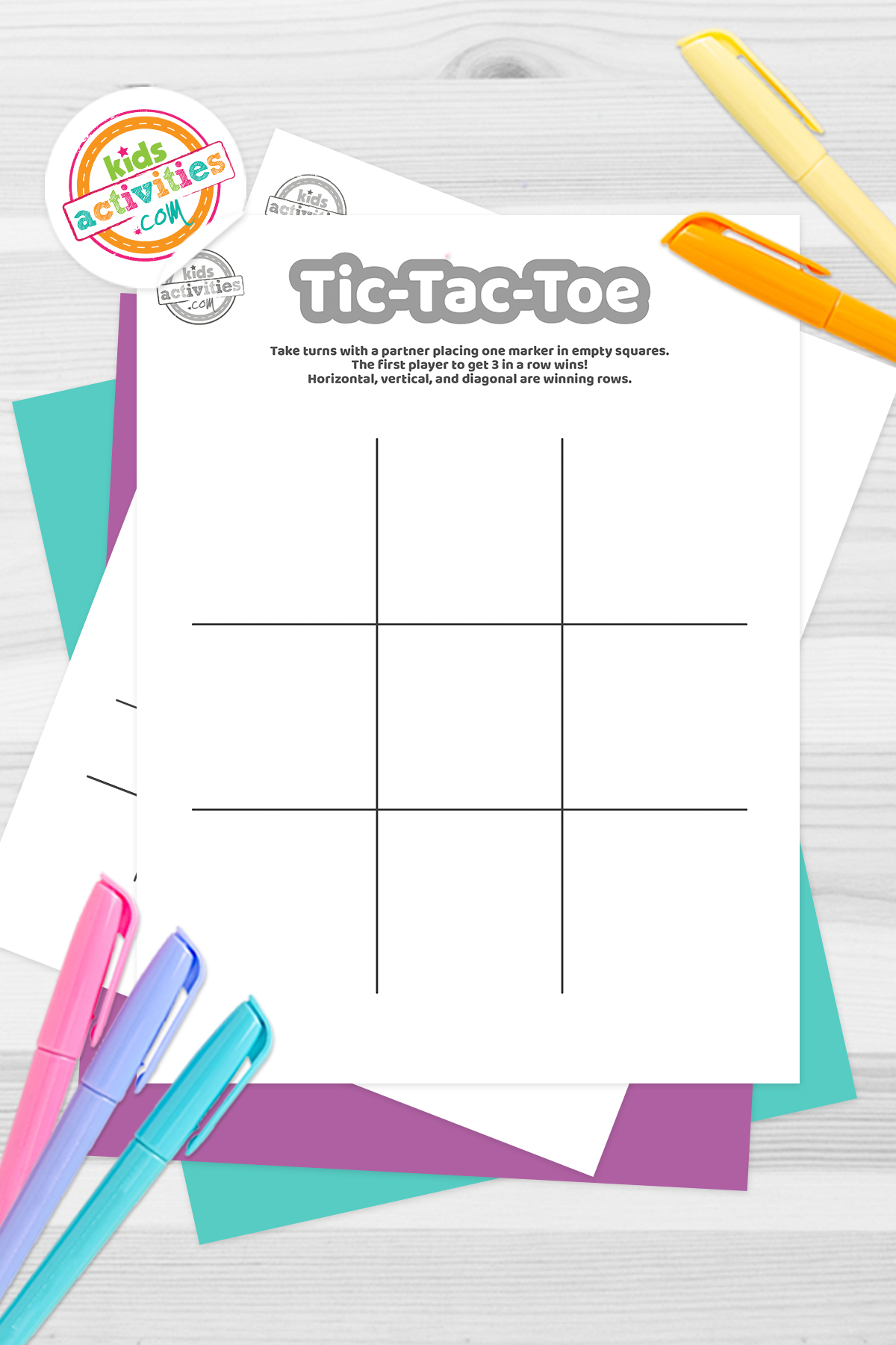 Tic tac toe printable kids activities blog