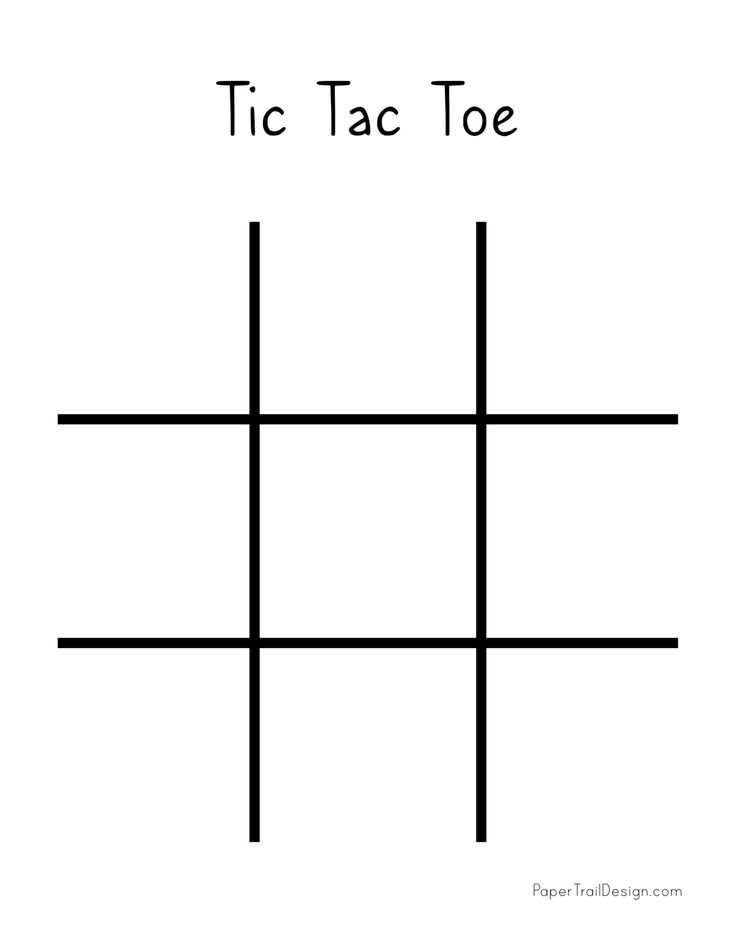 Printable tic tac toe game