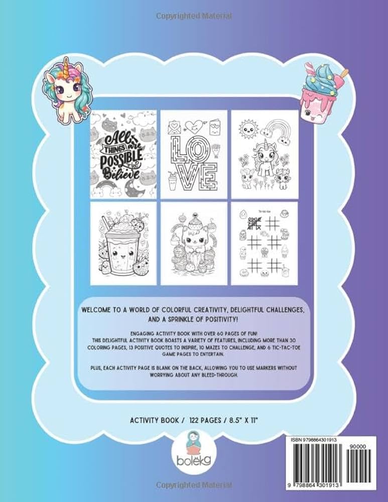 Kawaii smiles activity book for kids ages