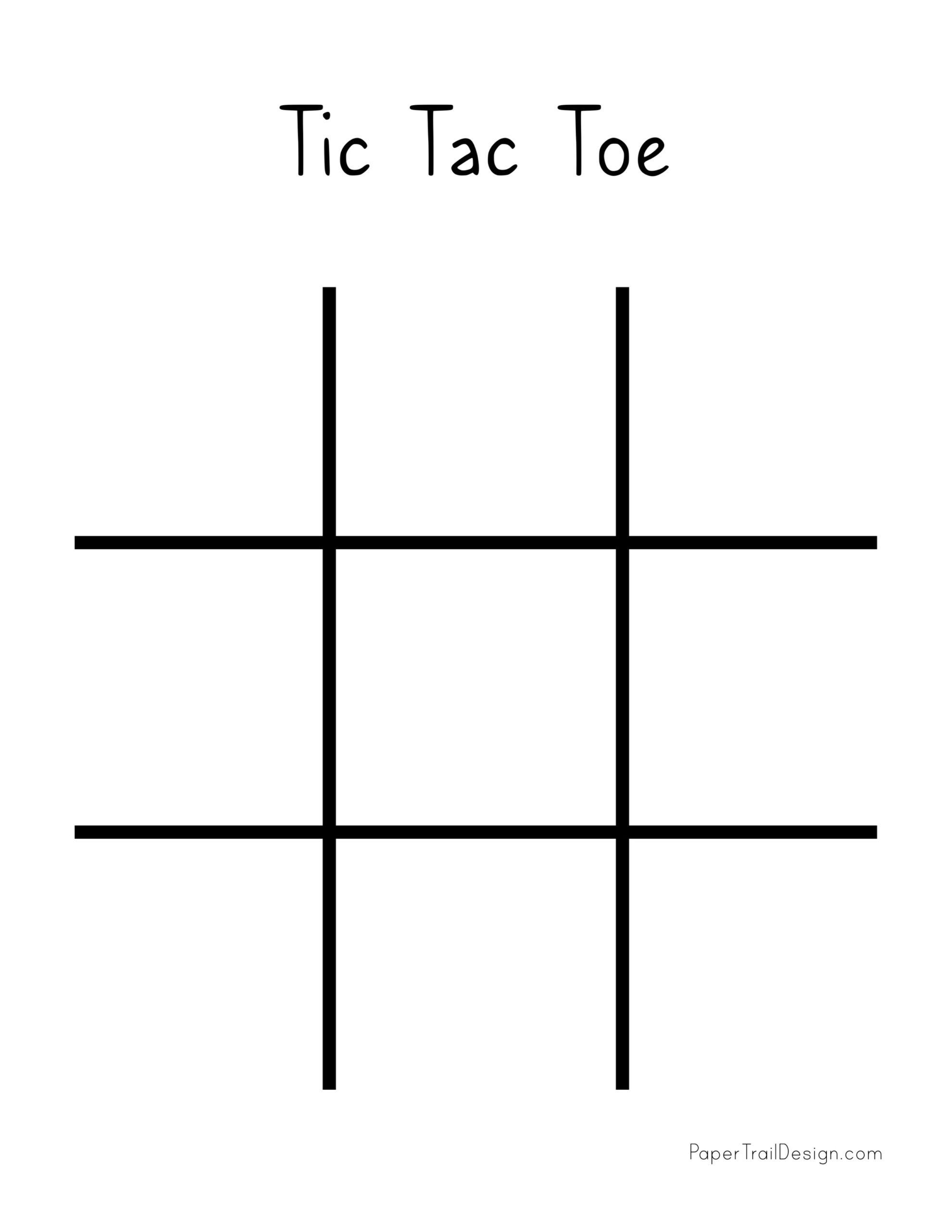 Printable tic tac toe game