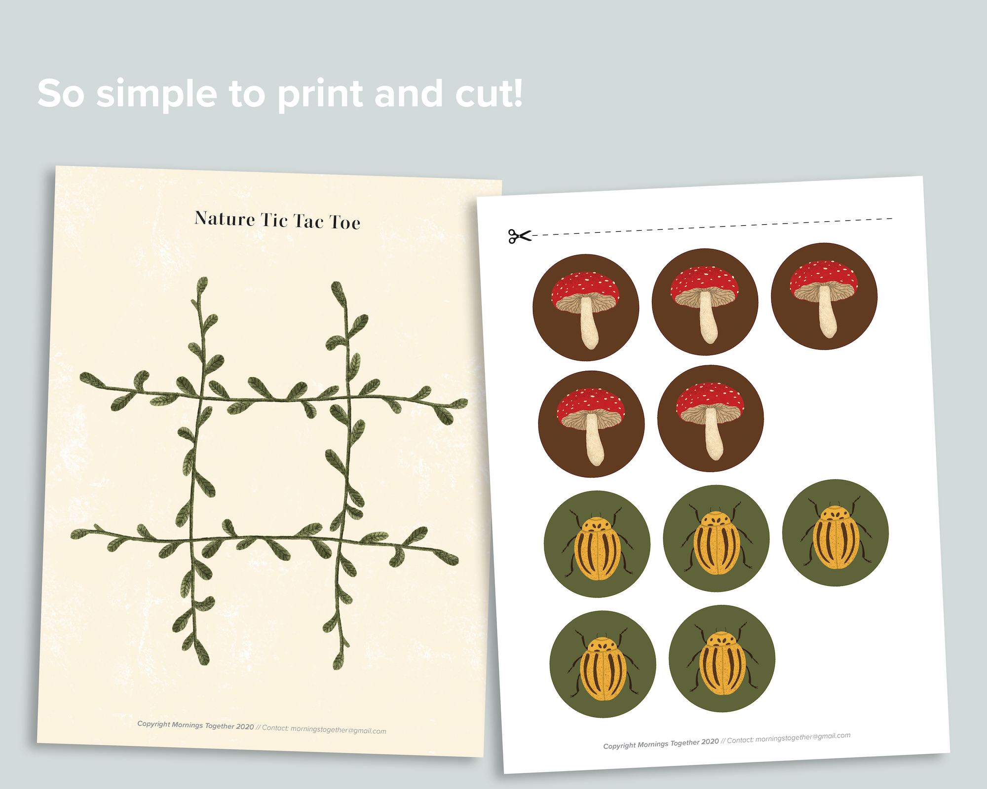 Nature tic tac toe freebie â mornings together