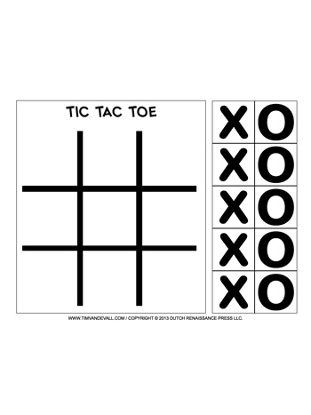 Tic tac toe â black and white â tims printables