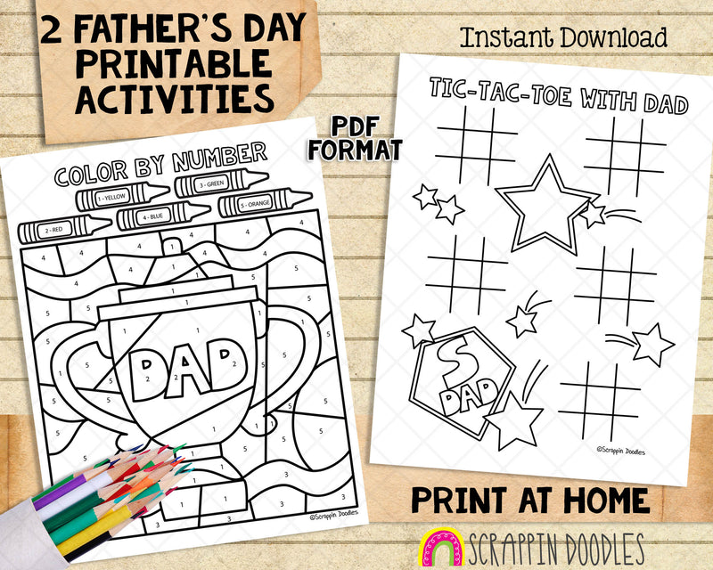 Fathers day coloring and activity book