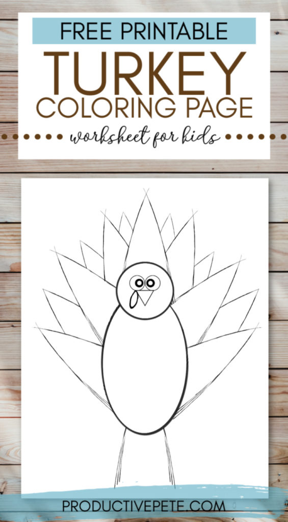 Free printable turkey coloring page for thanksgiving