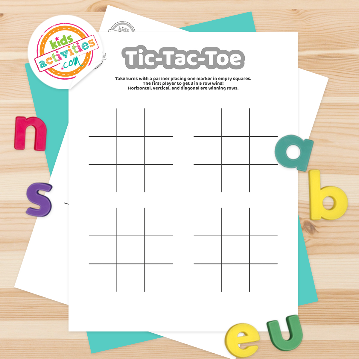 Tic tac toe printable kids activities blog