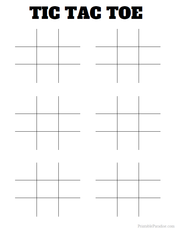 Printable tic tac toe boards