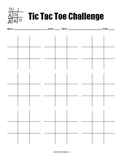 Tic tac toe game â free printable