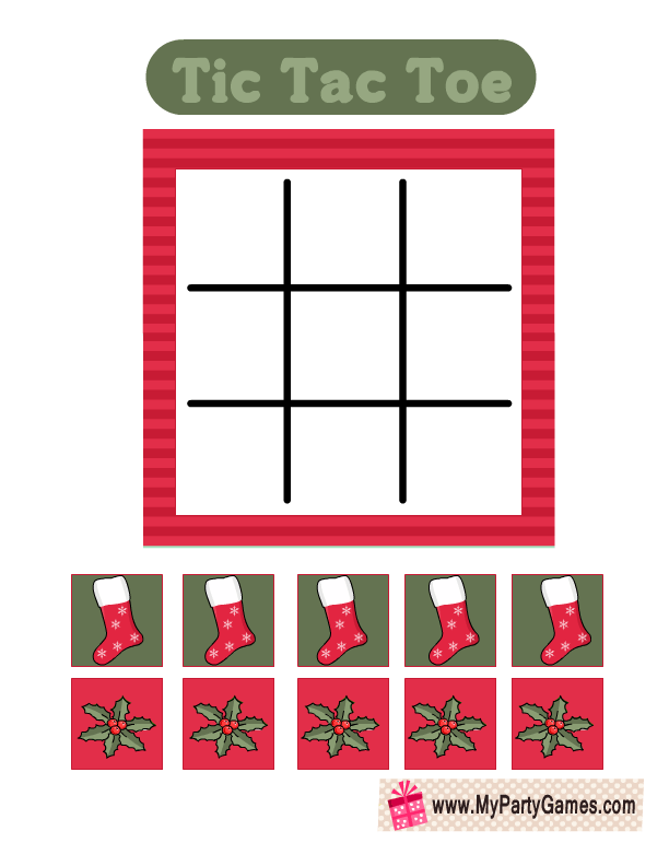 Free printable tic tac toe game for christmas in red and green christmas tic tacs christmas games printable christmas games