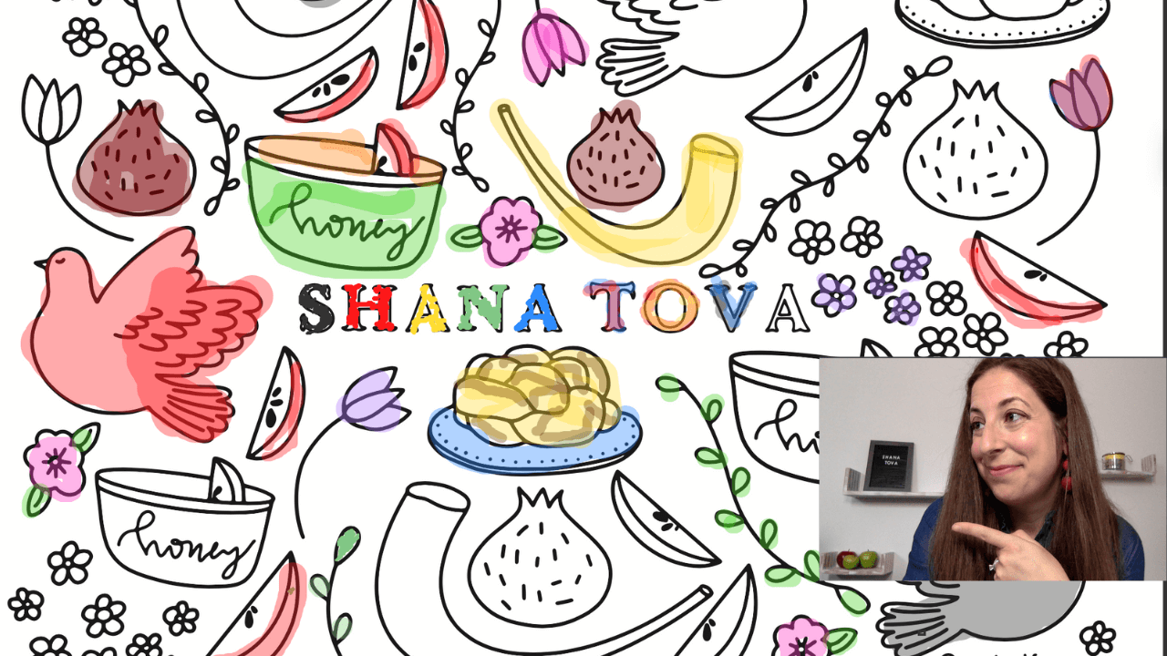 Rosh hashanah coloring sheet tic tac toe board