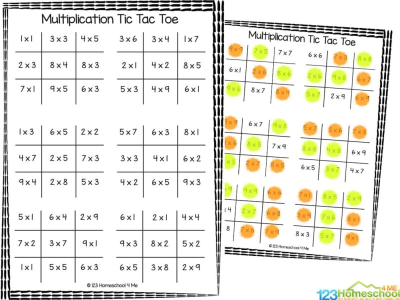 Free printable multiplication worksheets tic