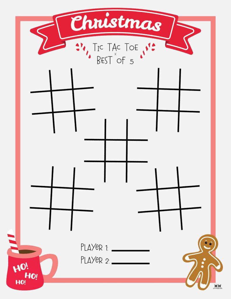 Christmas tic tac toe printables