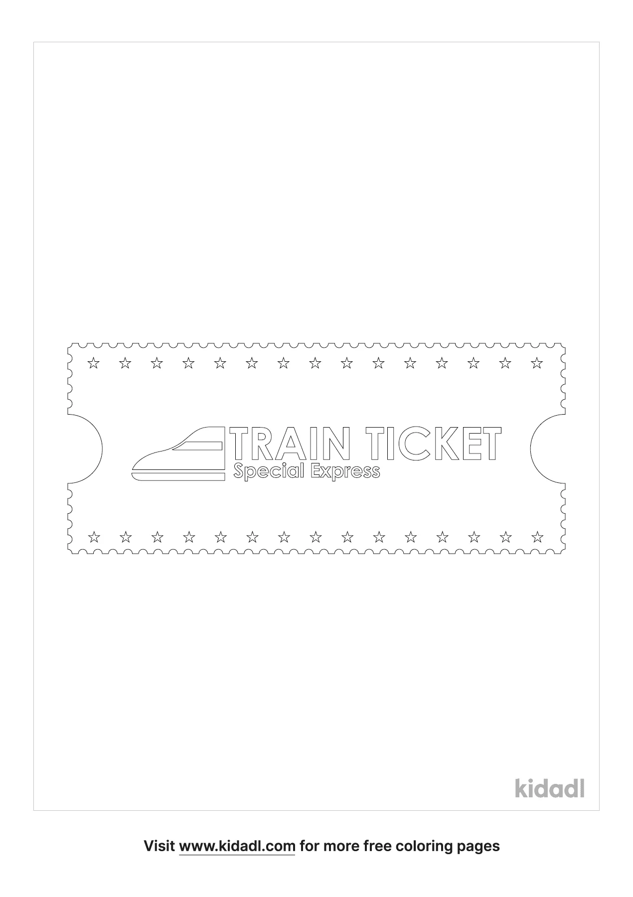 Free train ticket coloring page coloring page printables