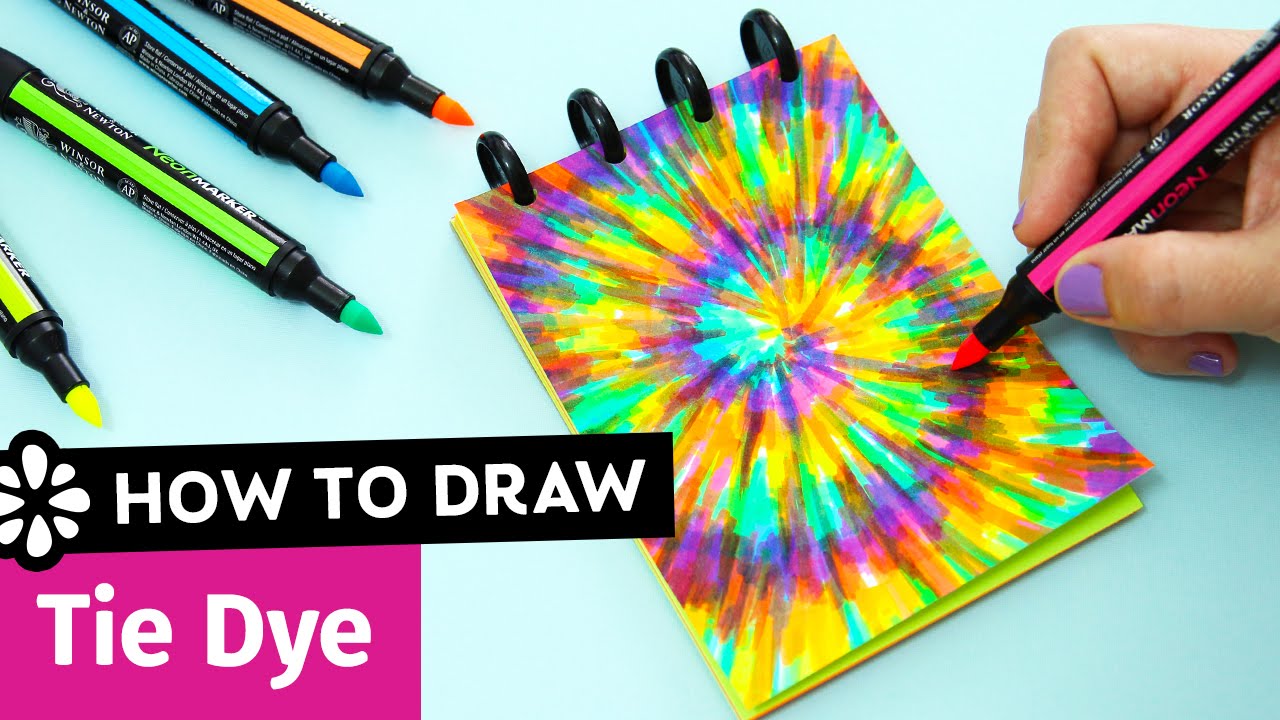 How to draw tie dye easy diy notebook cover sea leon