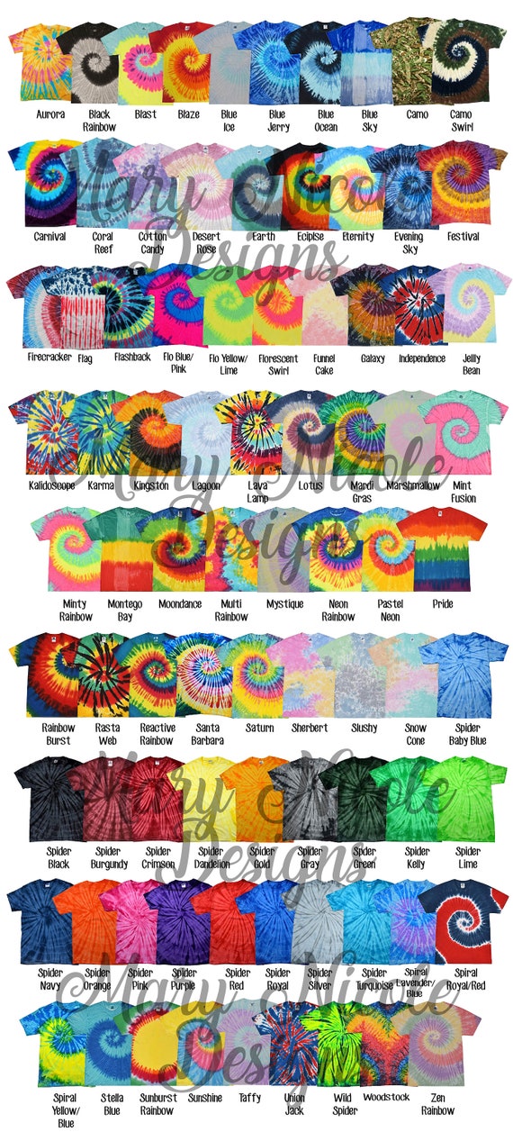 Every color digital file shirt color chart color tone tie dyet unisex jersey color chart color chart tshirt color chart download now