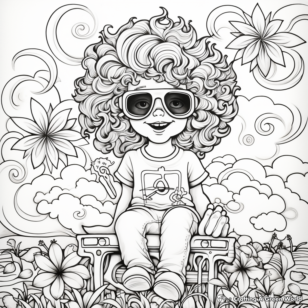 Tie dye coloring pages