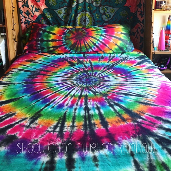 Tie dye bedding tie dye sheets tie dye duvet cover tie dye pillow case tie dye body pillow case michigan custom tie dye bedding