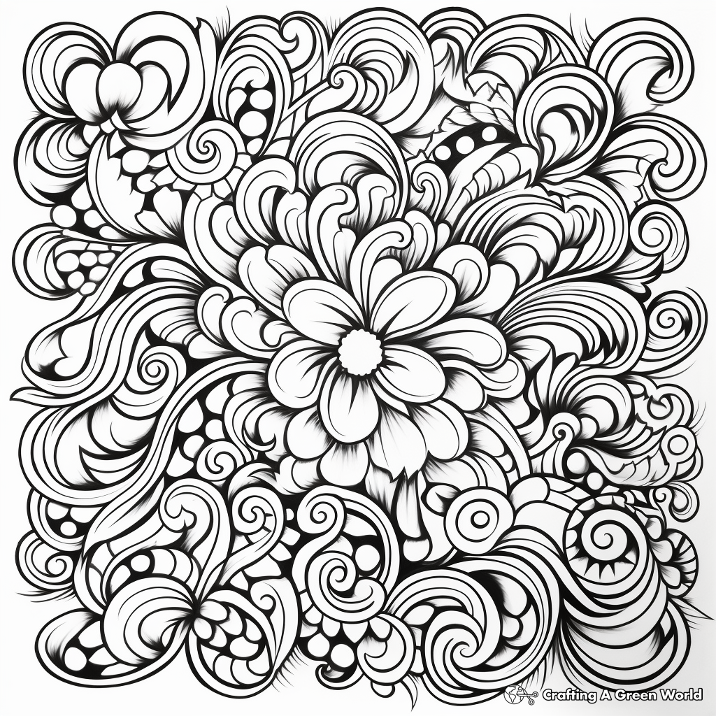 Tie dye coloring pages