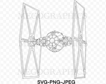 Tie fighter star wars digital download svg png jpeg file cricut cutter machine darth vader space ship