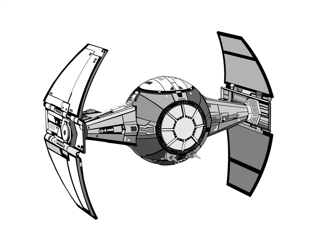 Star wars tie fighter vector arts and graphic drawing
