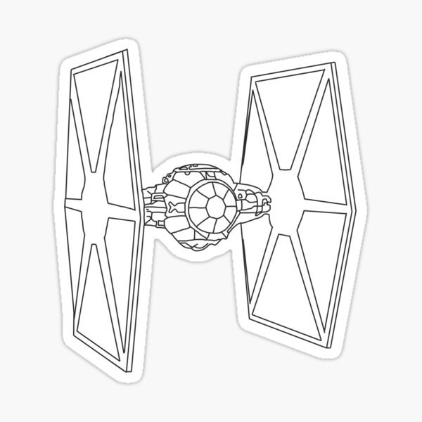 Tie fighter sketch sticker for sale by ruari