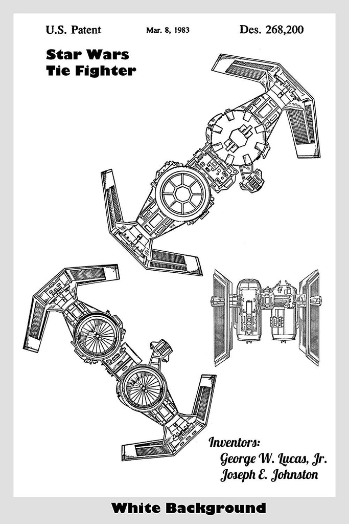 Star wars tie fighter patent print art poster â patent prints and more