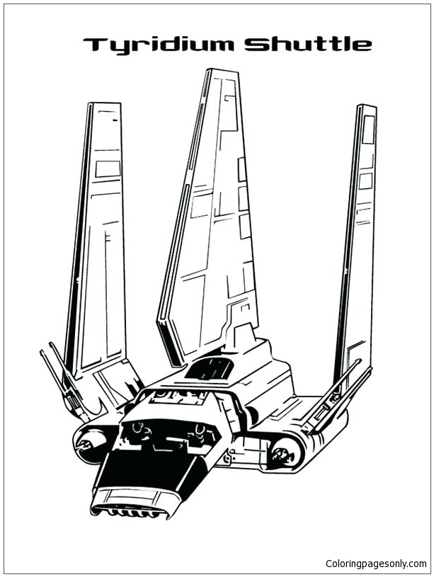 Awesome shuttle in star wars coloring pages
