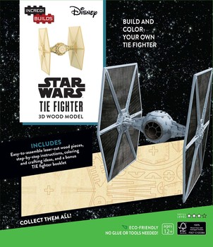 Incredibuilds star wars tie fighter d wood model book by michael kogge official publisher page simon schuster nada