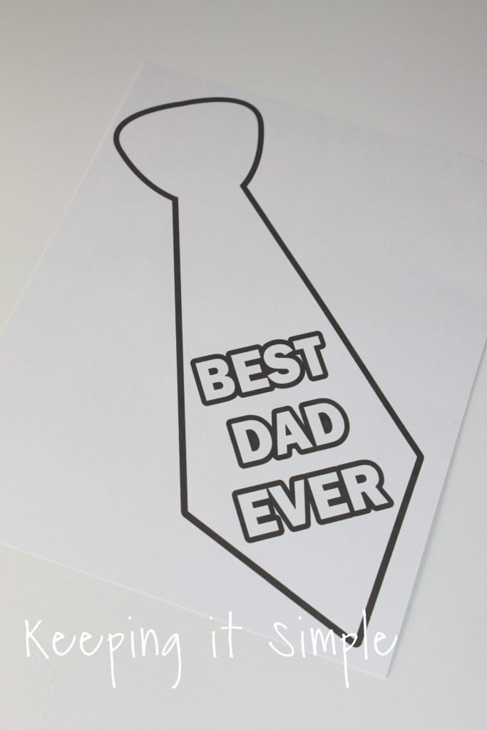 Fathers day tie coloring page printable